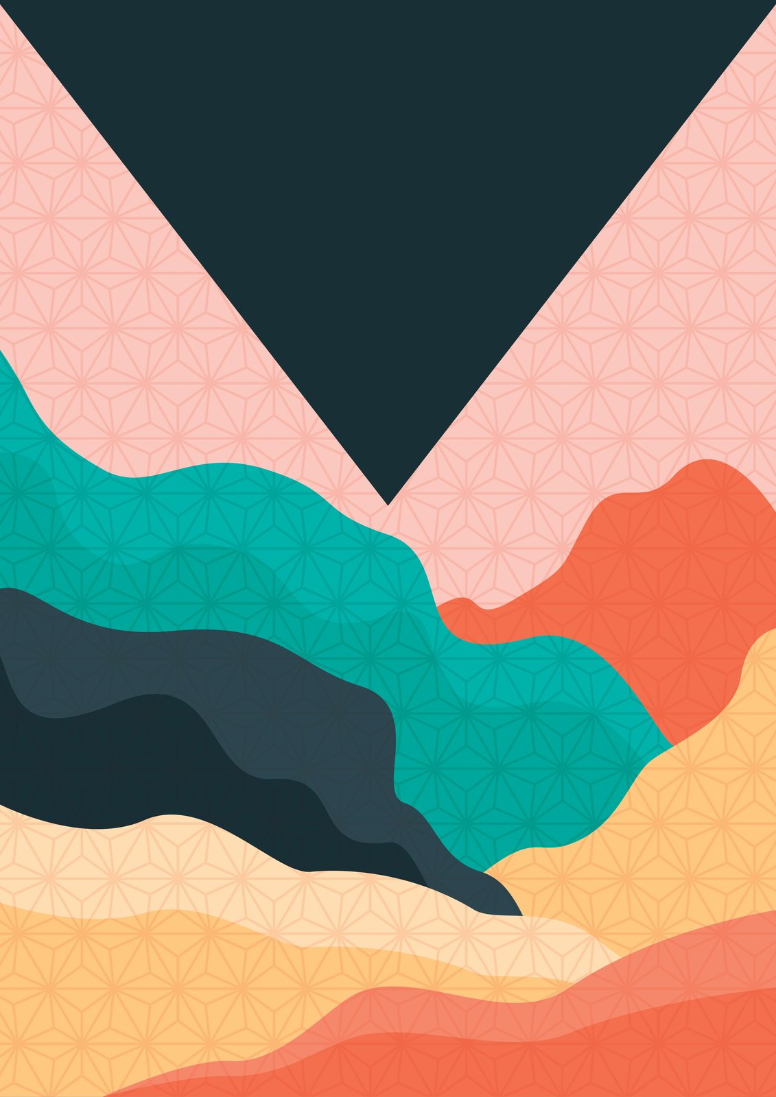 Abstract Geometric Landscape Wall Art
