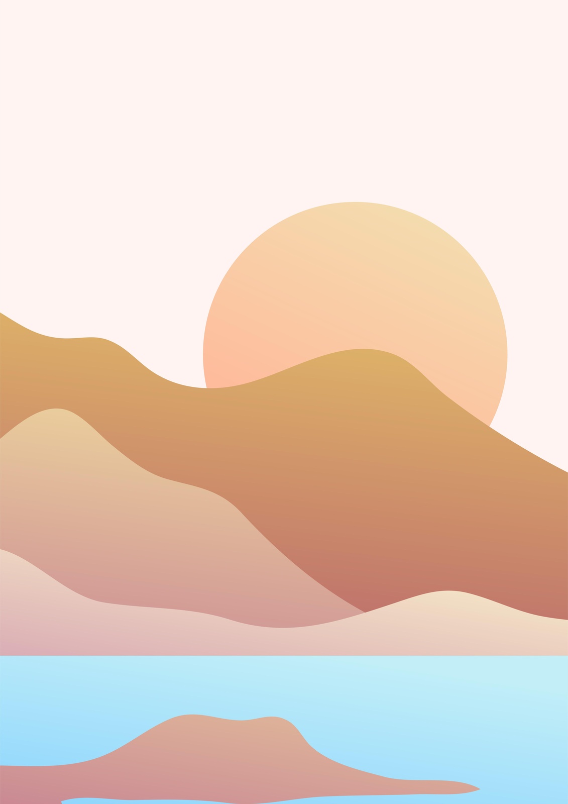 Serene Desert Landscape Sunset Wall Art