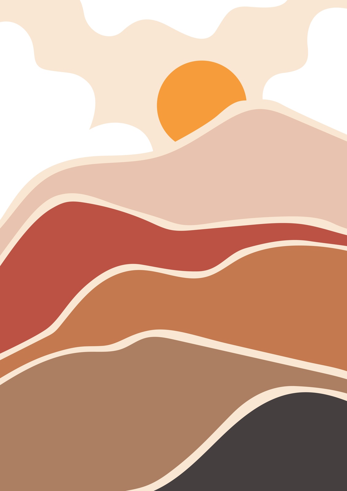 Boho Sunset Landscape Wall Art Wall Art