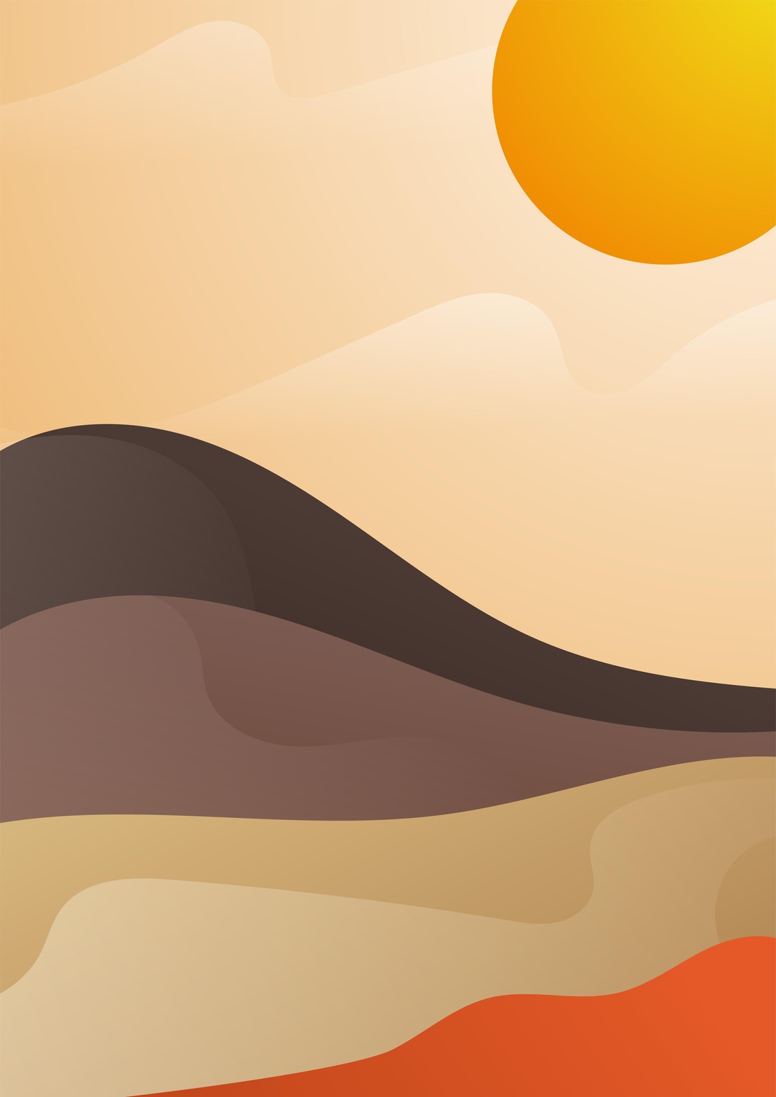 Desert Sunset Abstract Landscape Wall Art