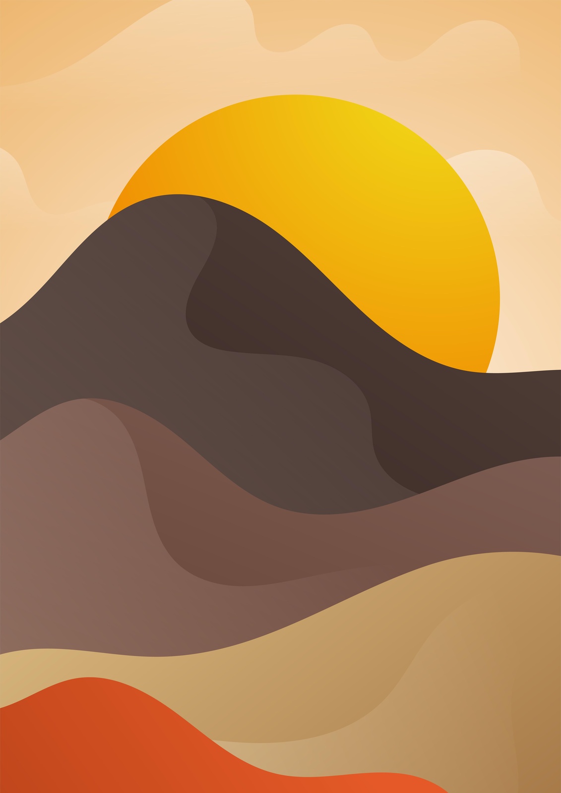 Abstract Desert Sunset Wall Art Wall Art