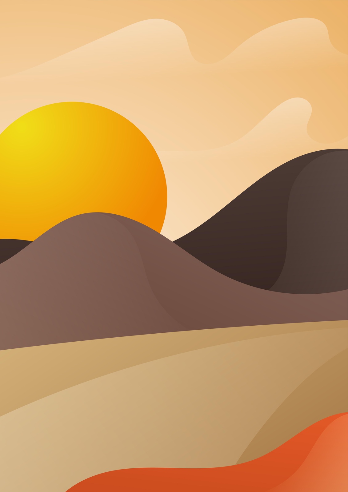 Abstract Desert Sunset Minimalist Wall Art