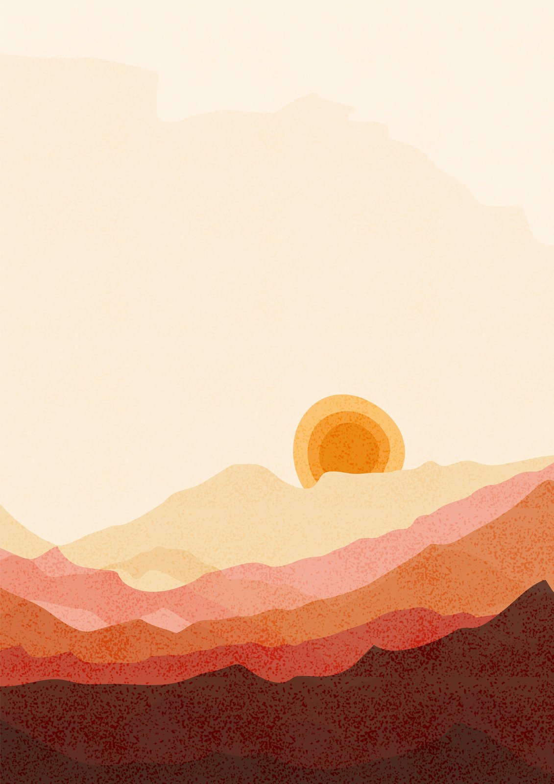 Bohemian Sunset Mountain Landscape Wall Art