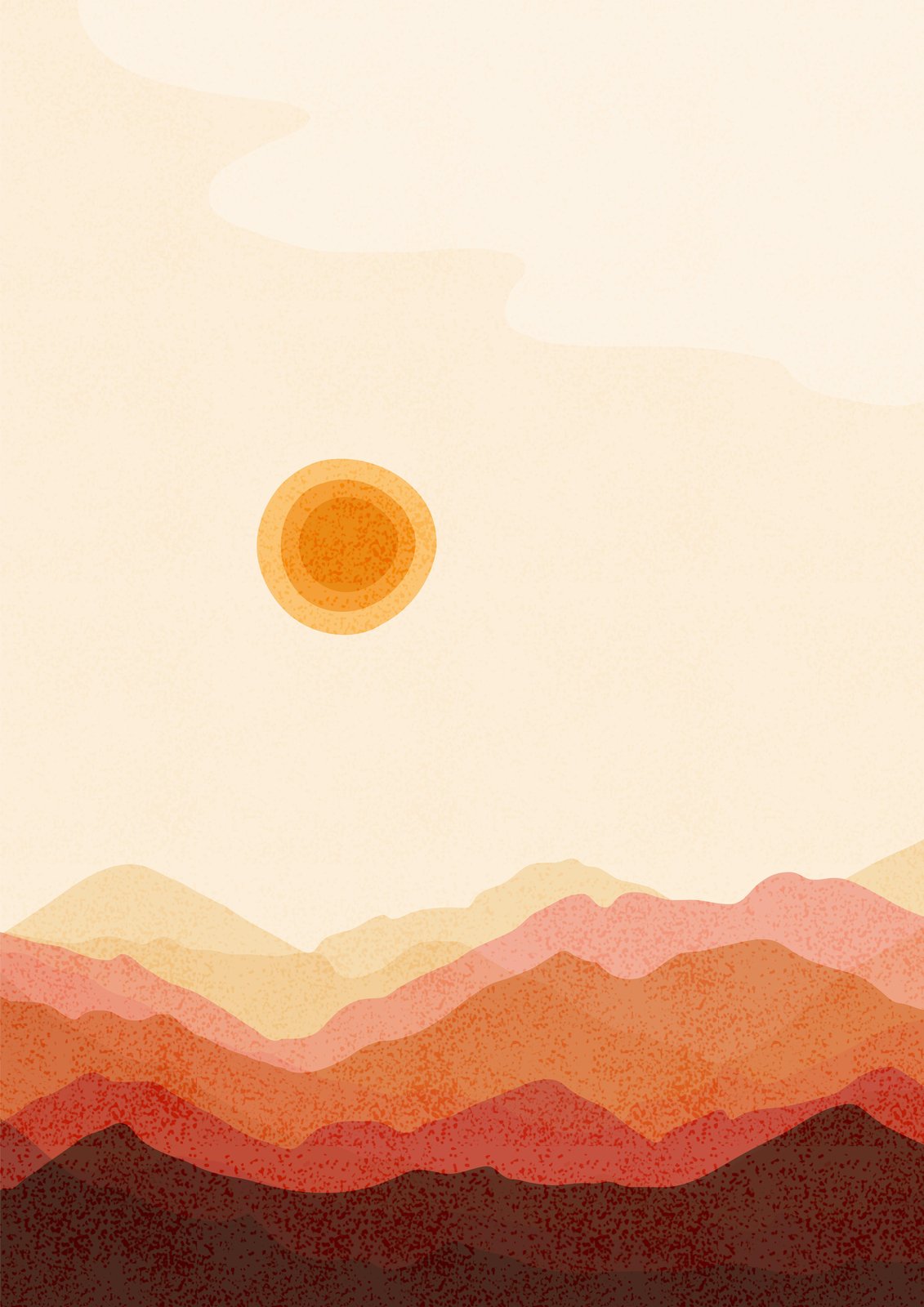 Desert Sunset Mountain Layers Wall Art