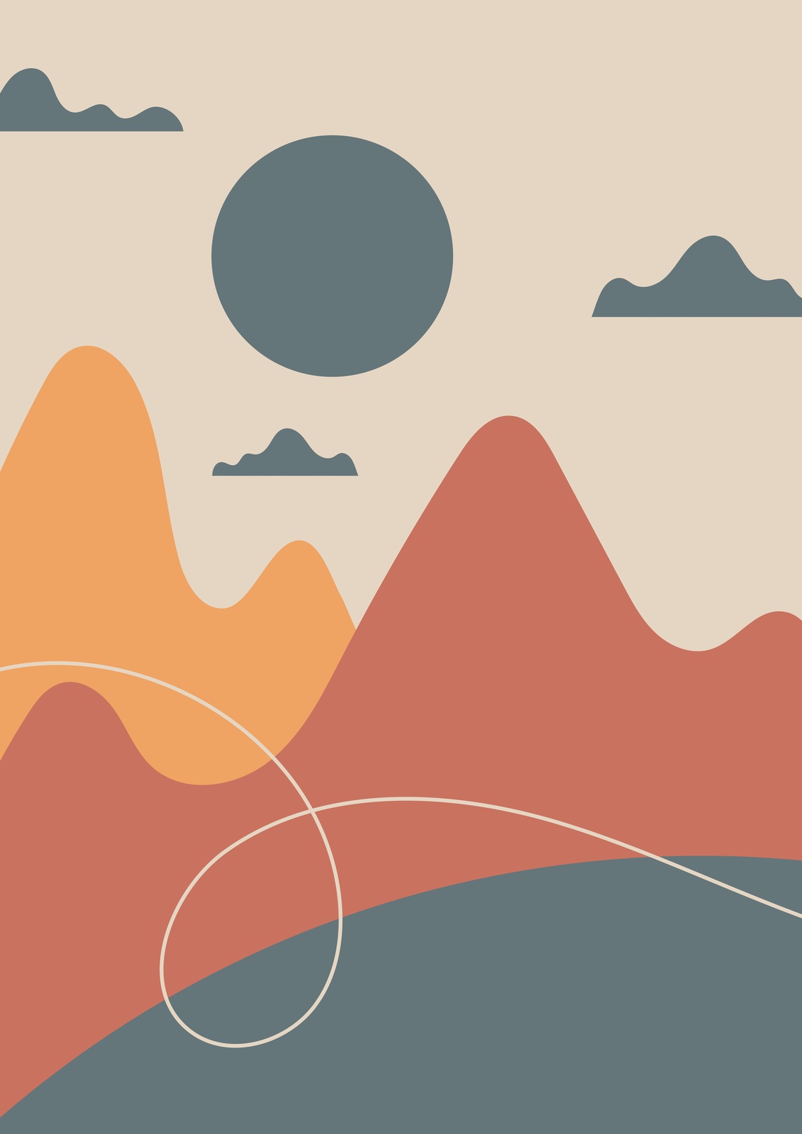 Bohemian Landscape Abstract Wall Art