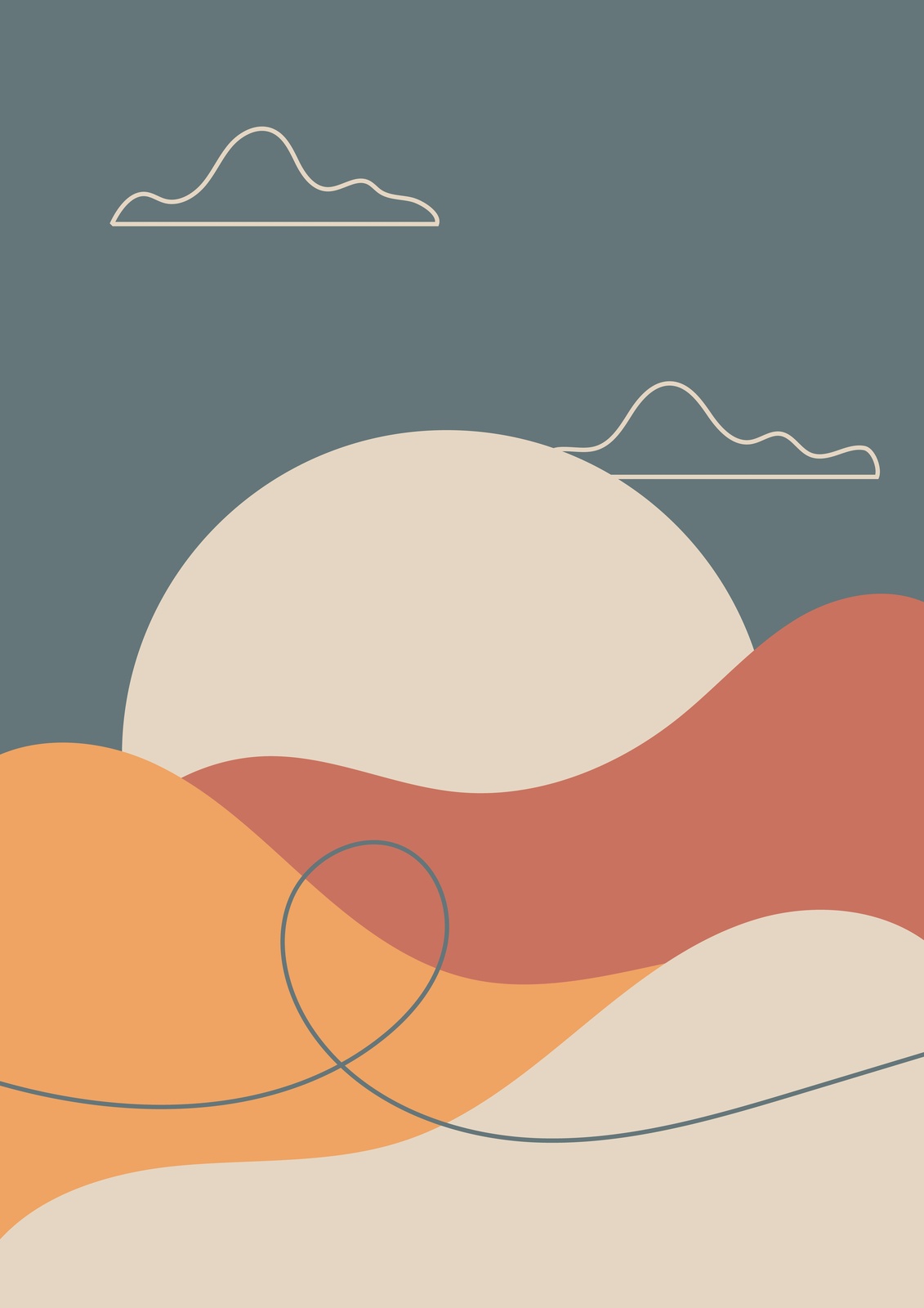 Abstract Desert Landscape Minimalist Wall Art