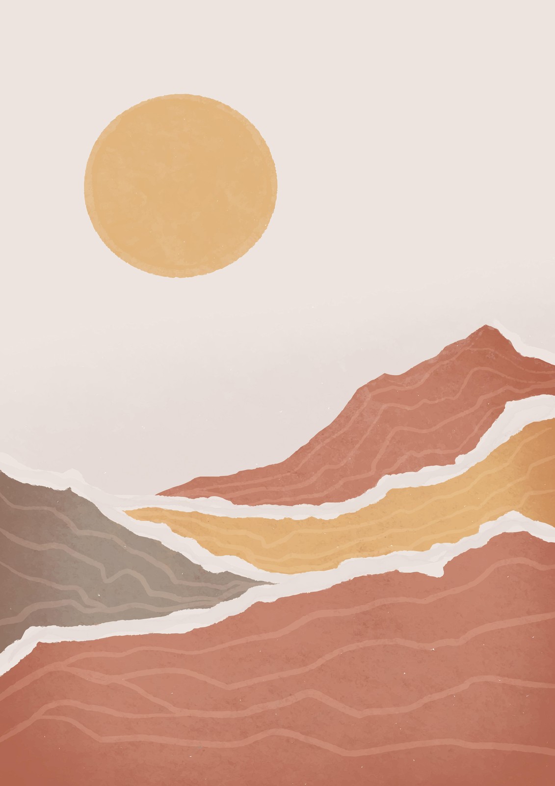 Bohemian Sunset Landscape Wall Art
