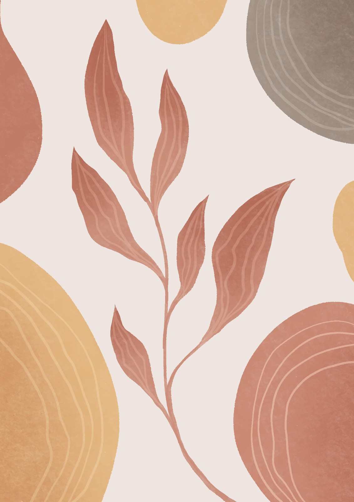 Boho Abstract Botanical Wall Art