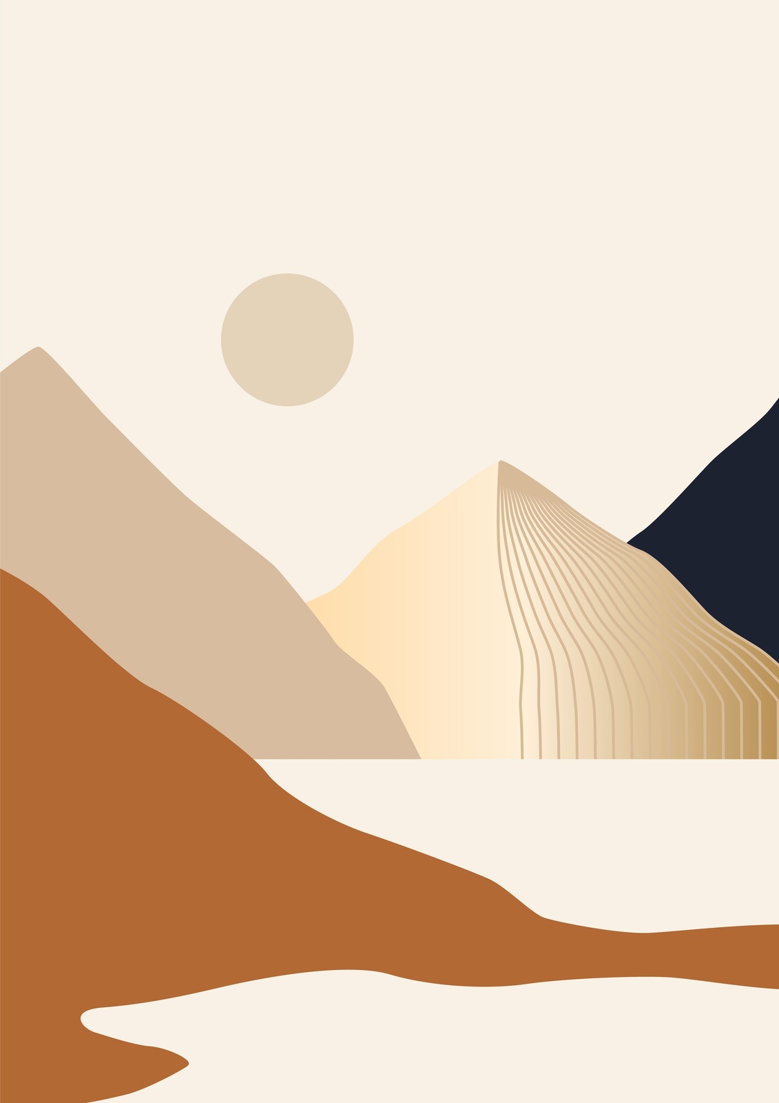 Minimalist Desert Landscape Wall Art