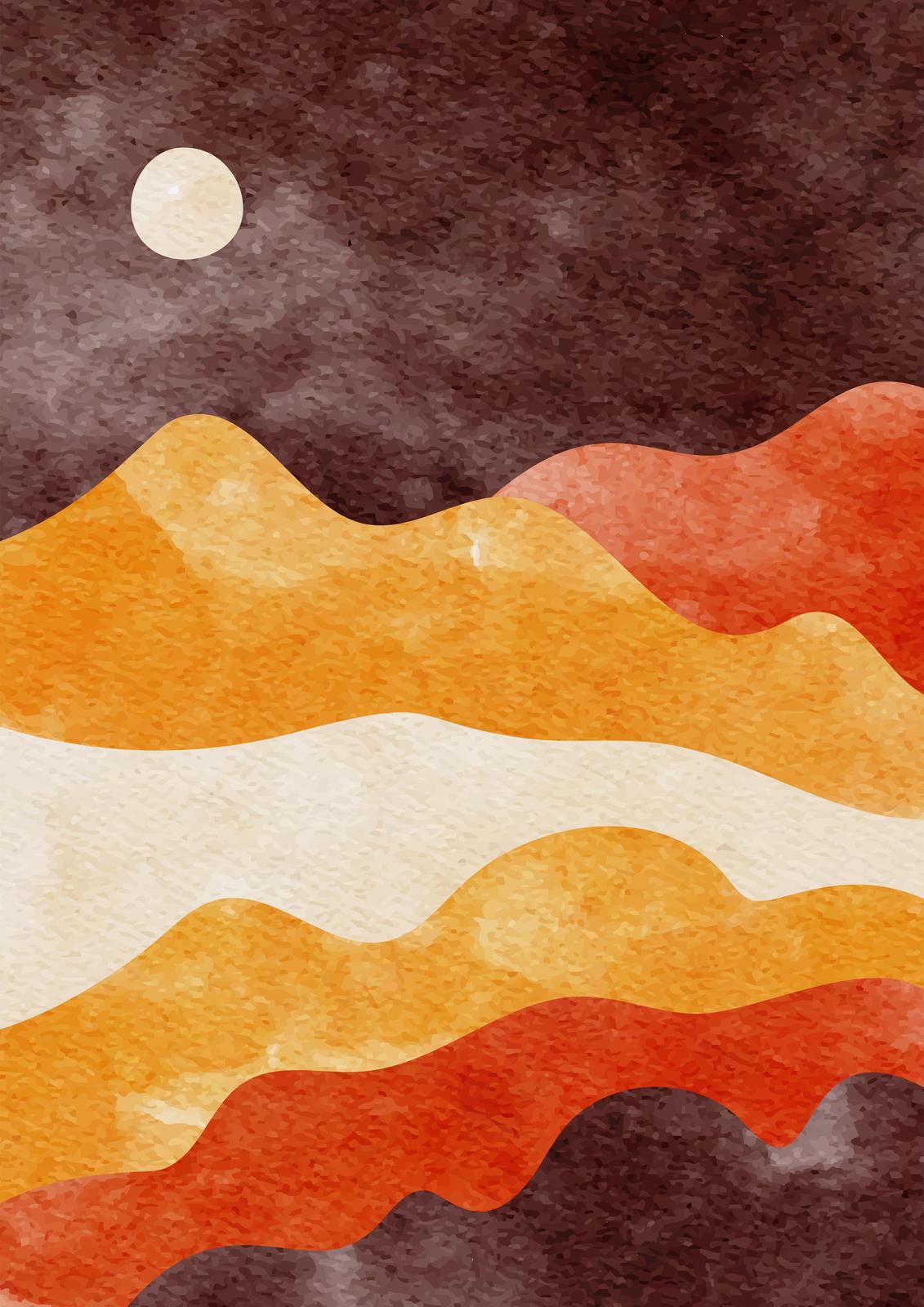 Abstract Mountain Moonscape Wall Art