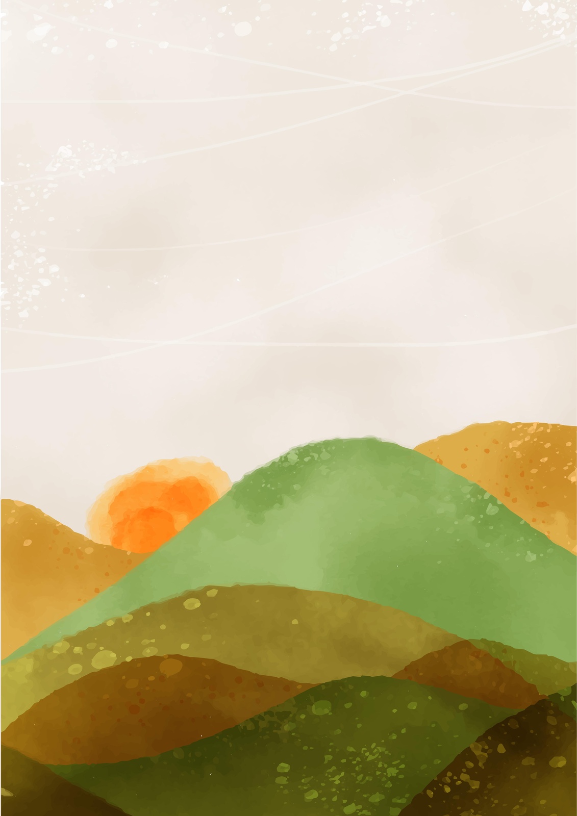 Serene Sunrise Mountain Landscape Wall Art