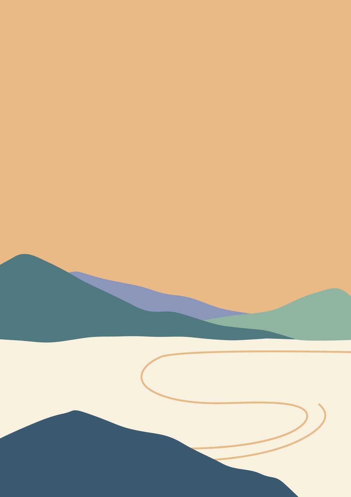 Abstract Landscape Serenity Wall Art