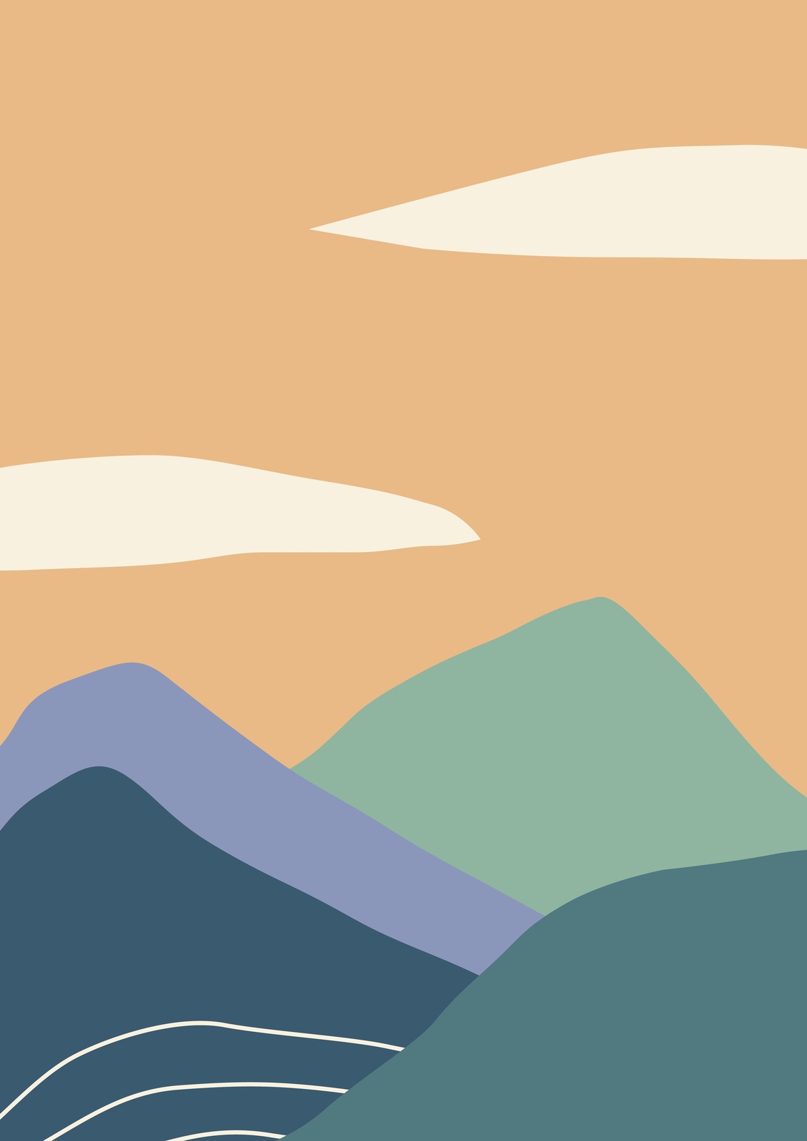 Abstract Mountain Landscape Wall Art