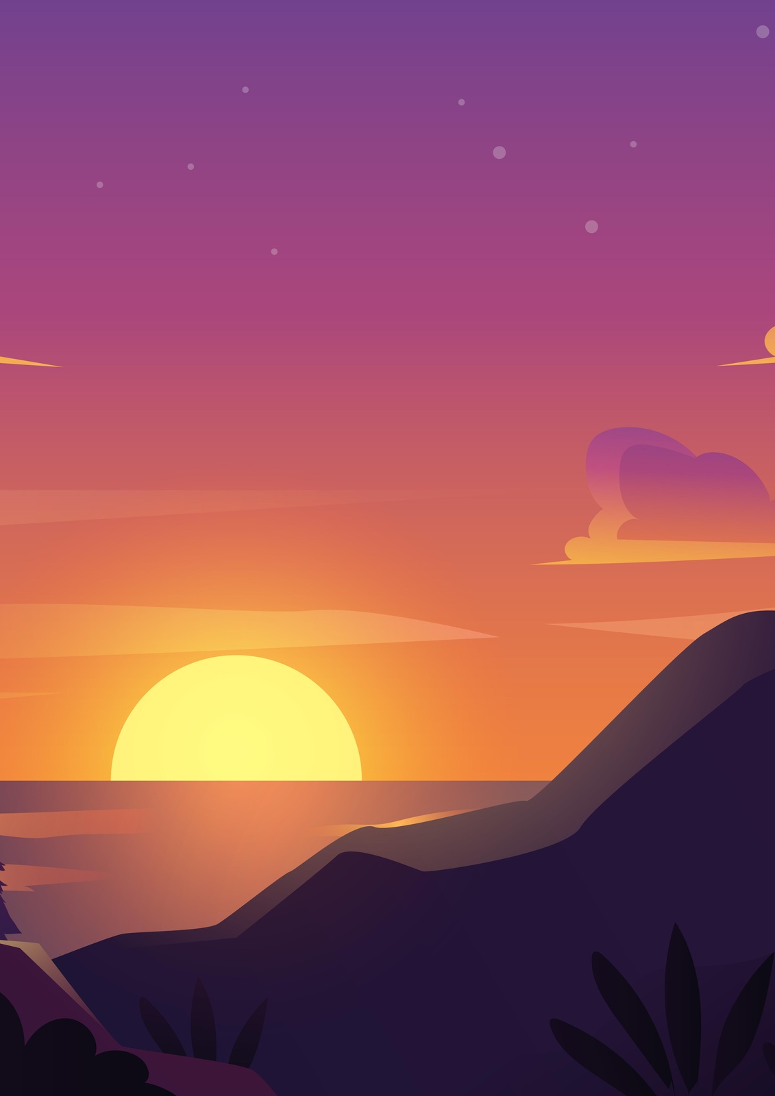 Serene Sunset Landscape Wall Art
