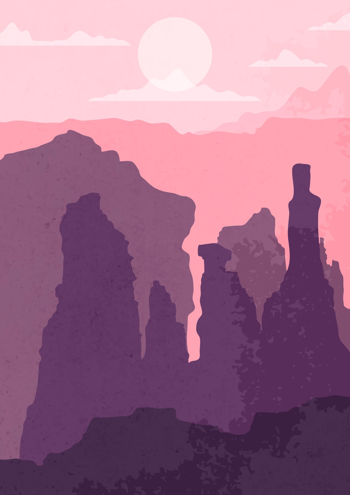 Serene Sunset Desert Landscape Wall Art