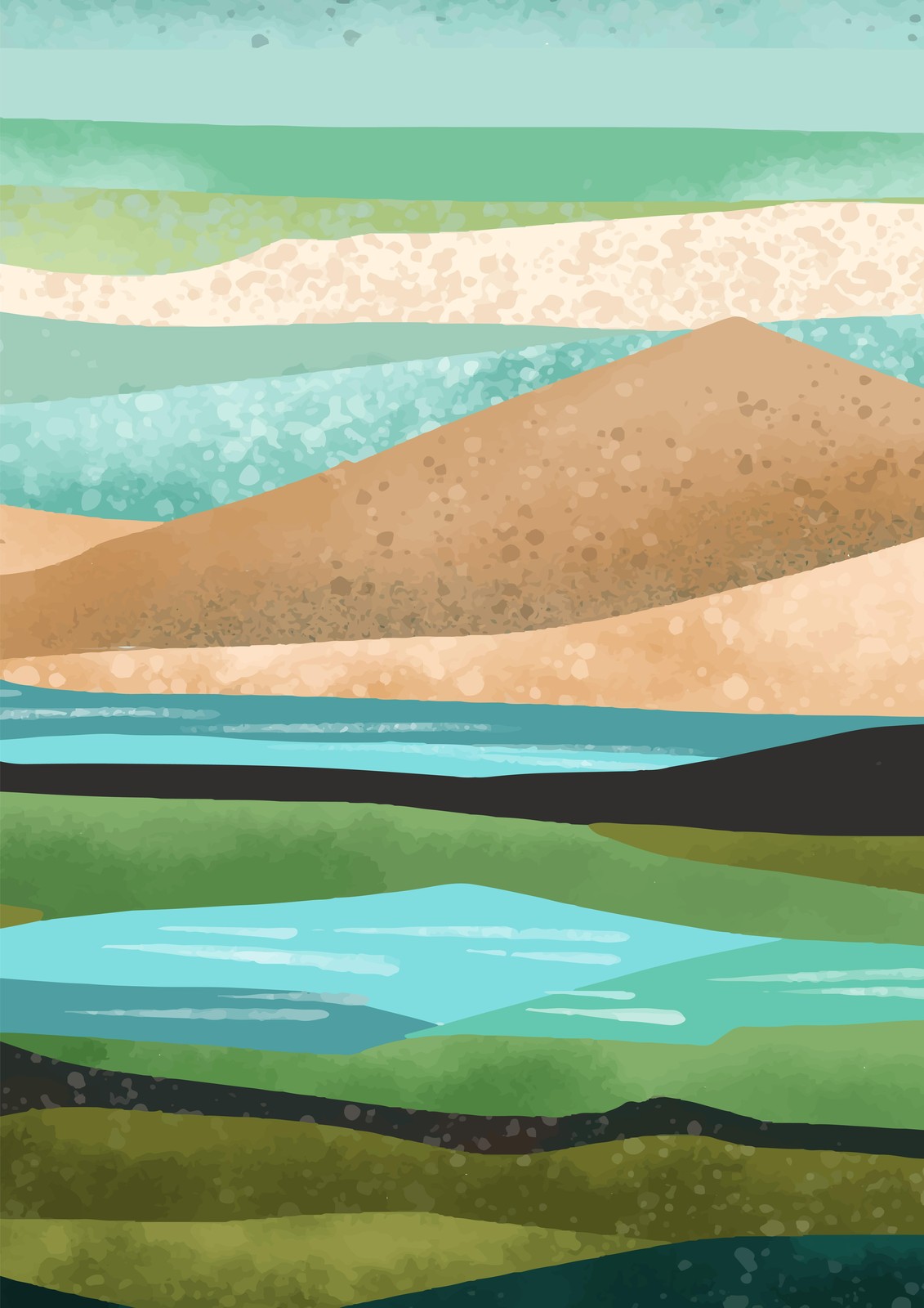 Serene Landscape Abstract Wall Art