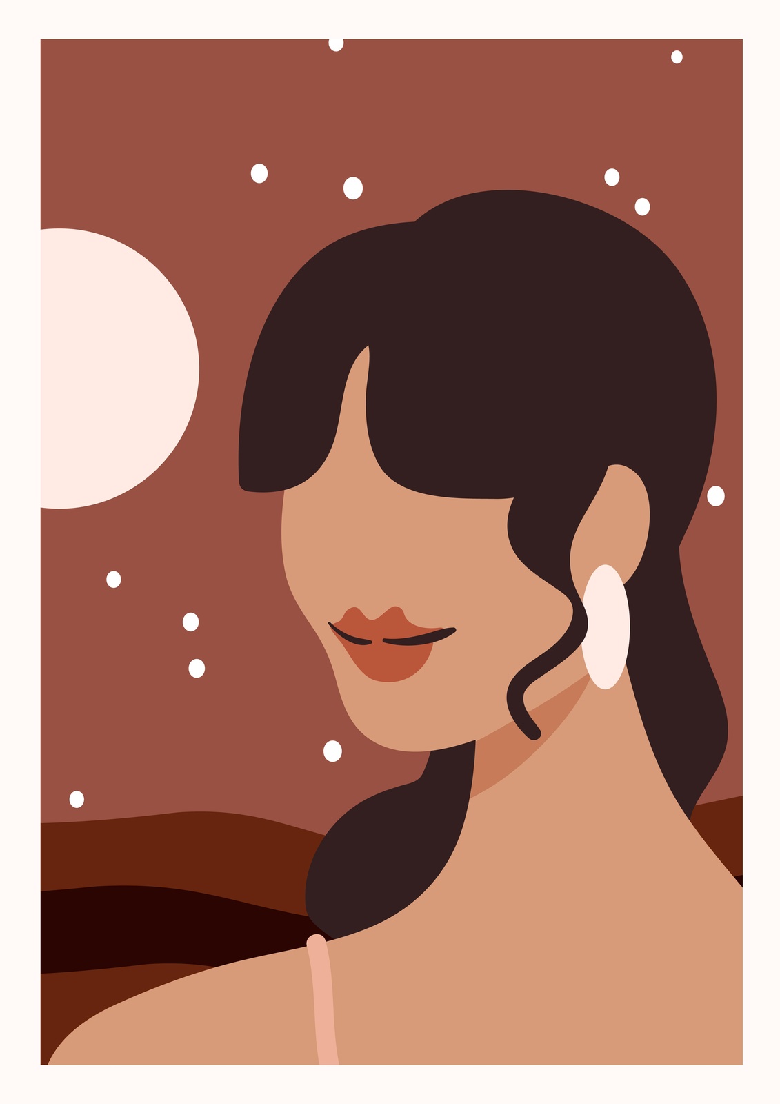 Boho Chic Woman Portrait Wall Art