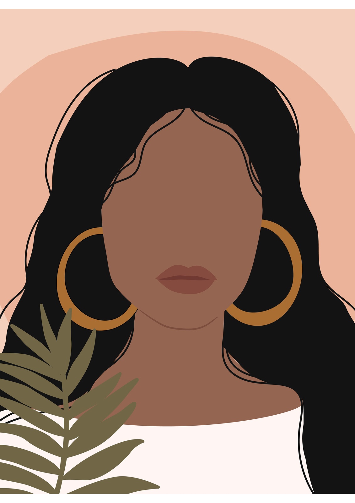 Boho Chic Woman Portrait Wall Art Wall Art