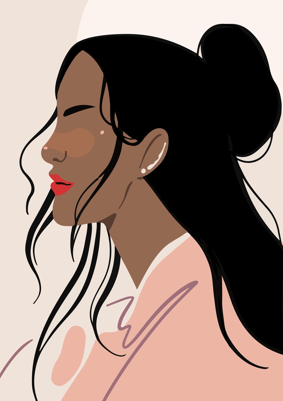 Elegant Woman Portrait Wall Art | Modern Wall Art