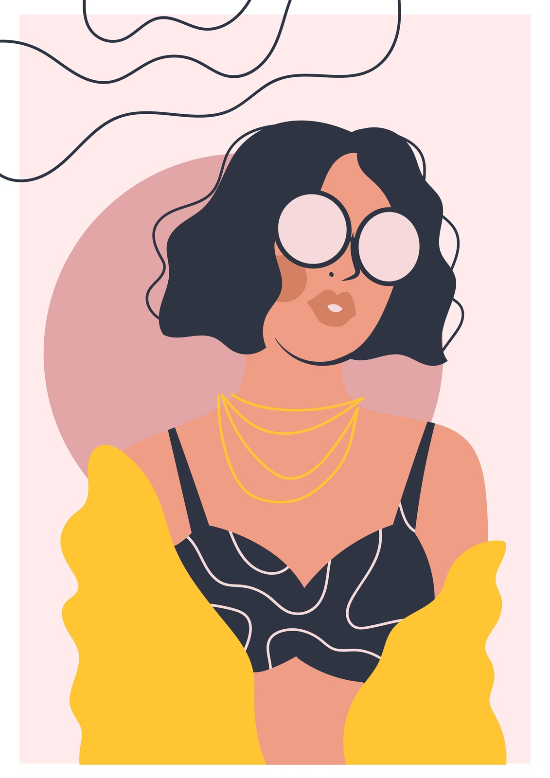 Chic Woman Portrait Minimalist Wall Art