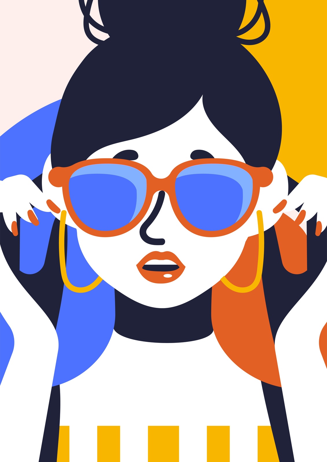 Vibrant Pop Art Woman Sunglasses Wall Art