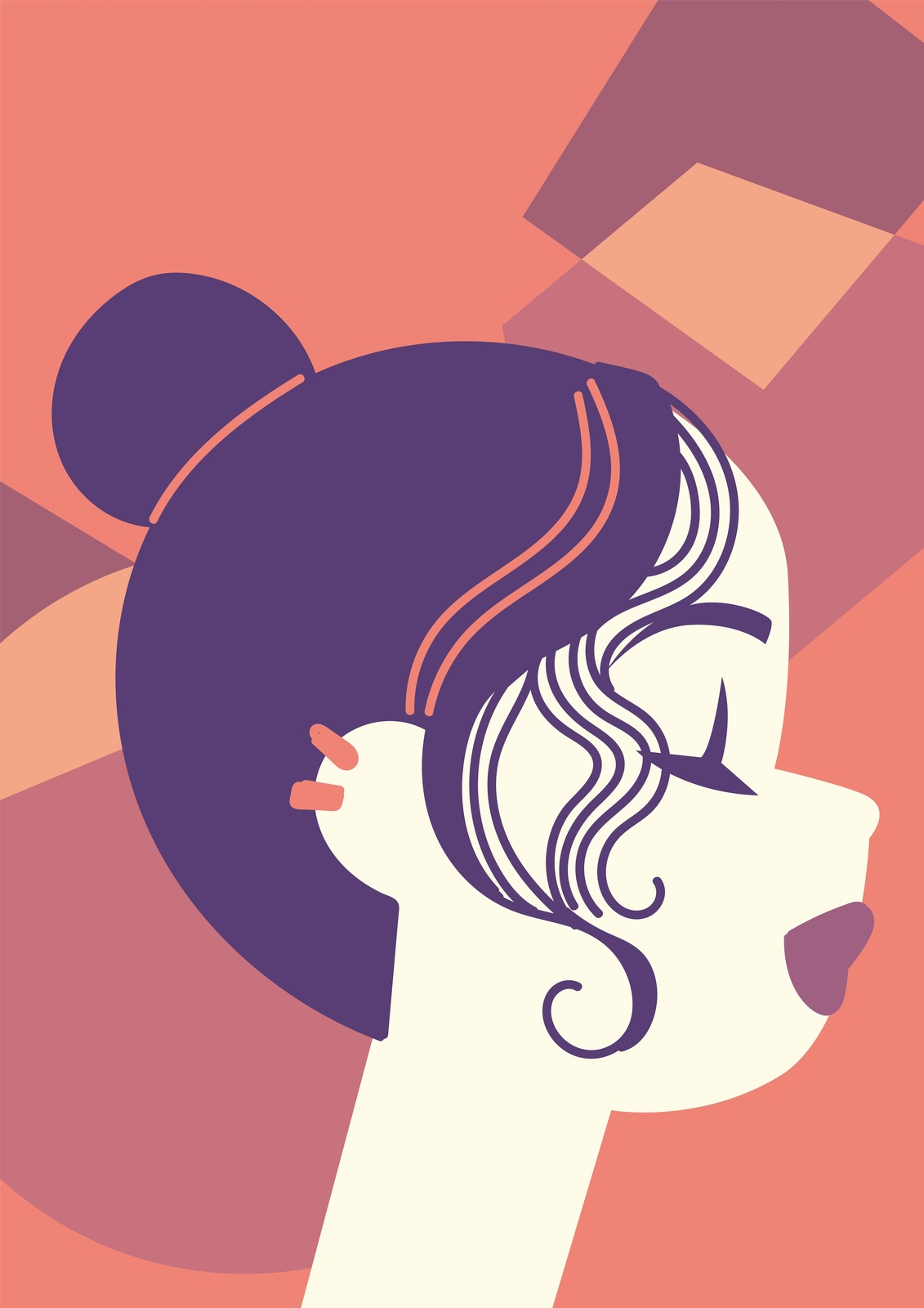 Modern Abstract Woman Portrait Wall Art