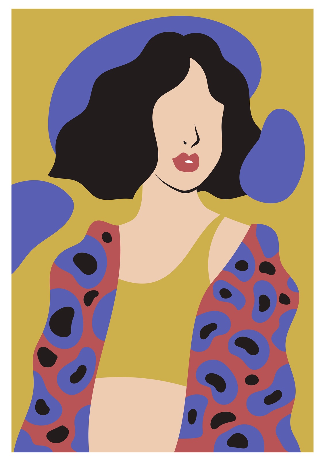 Abstract Woman Hat Wall Art | Modern Art Decor