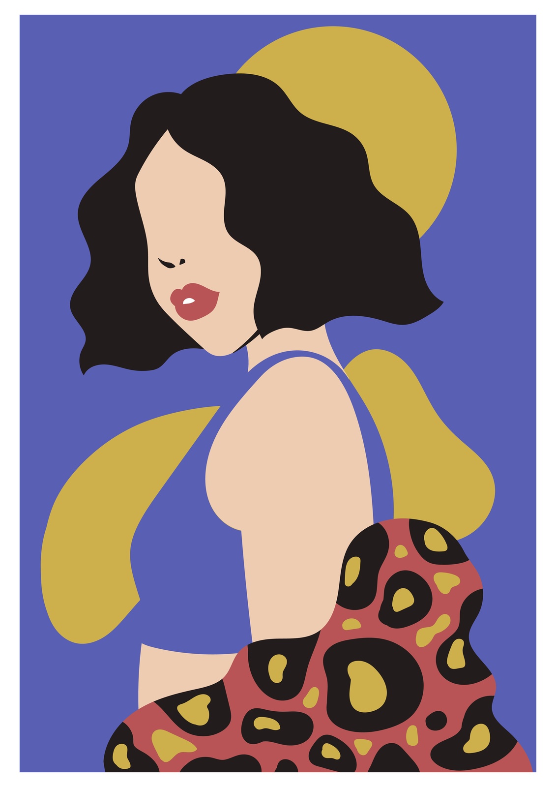 Chic Abstract Woman Leopard Print Wall Art