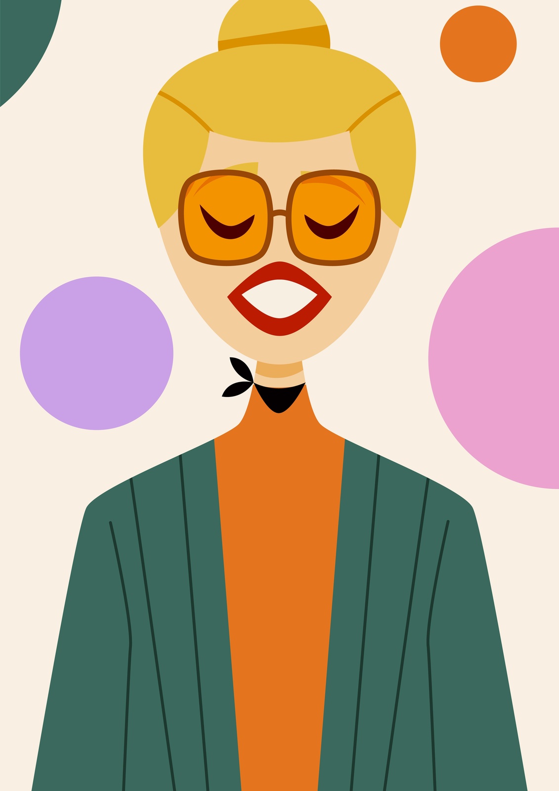 Chic Woman Portrait Mid-Century Modern Wall Art