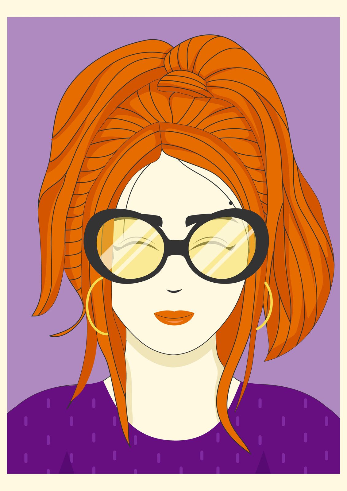 Chic Woman with Glasses Wall Art