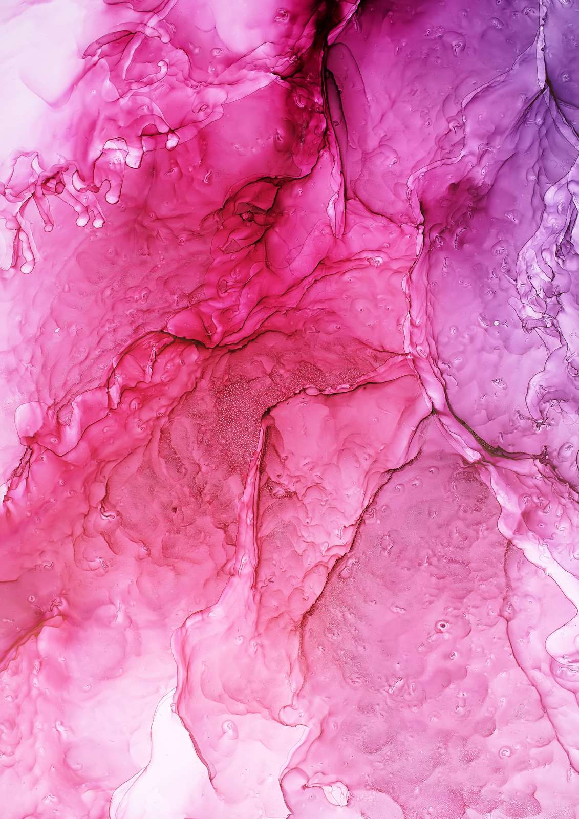 Vibrant Pink Abstract Fluid Art Wall Art