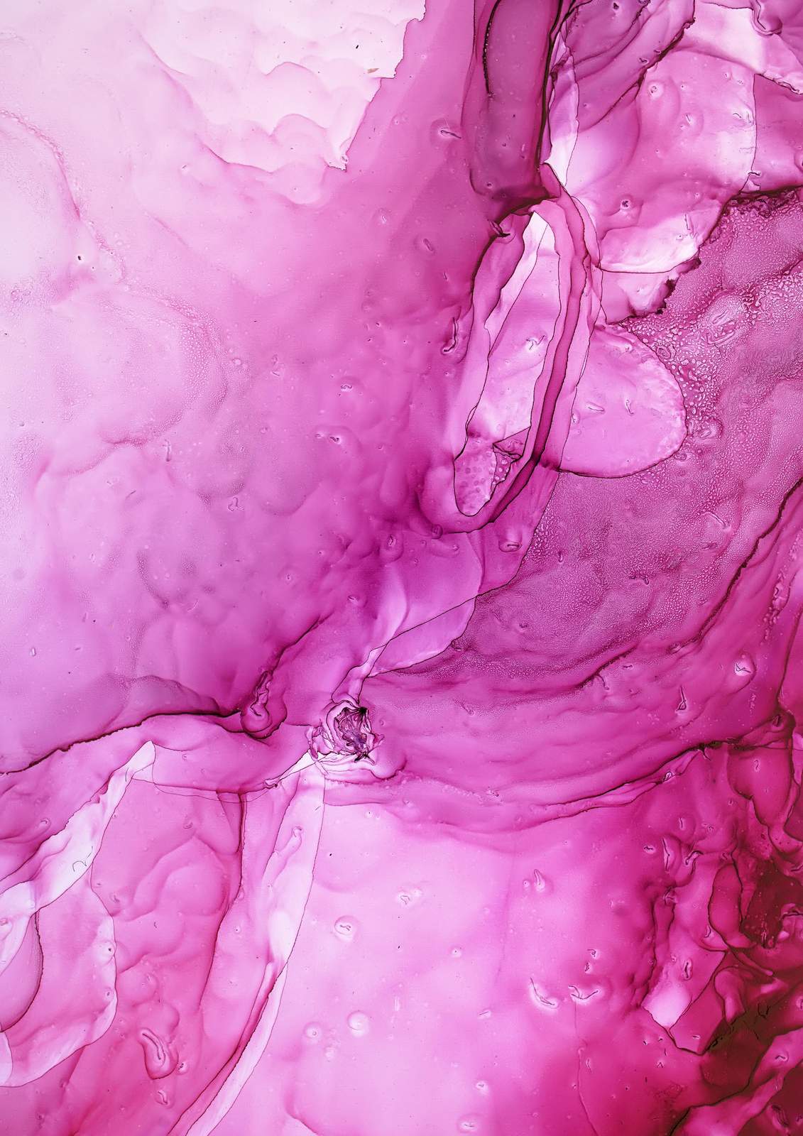 Vibrant Pink Abstract Fluid Art Wall Art