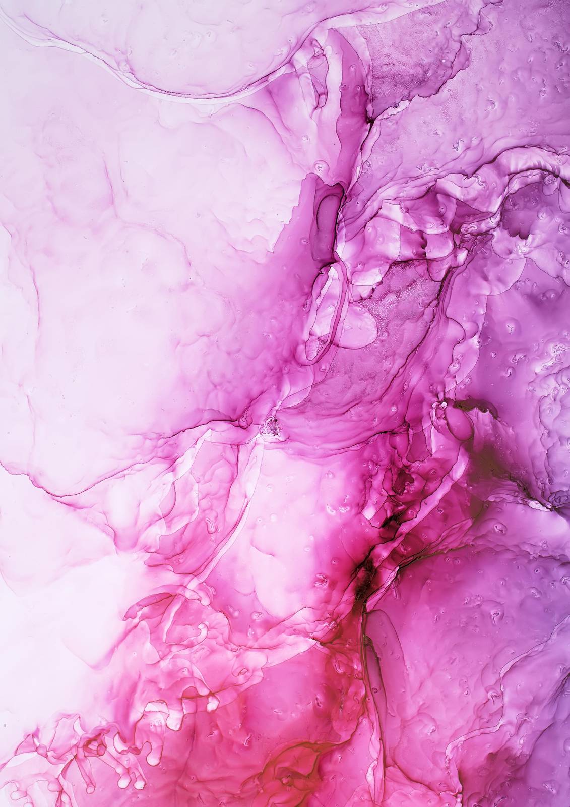 Vibrant Pink Abstract Fluid Art Wall Art