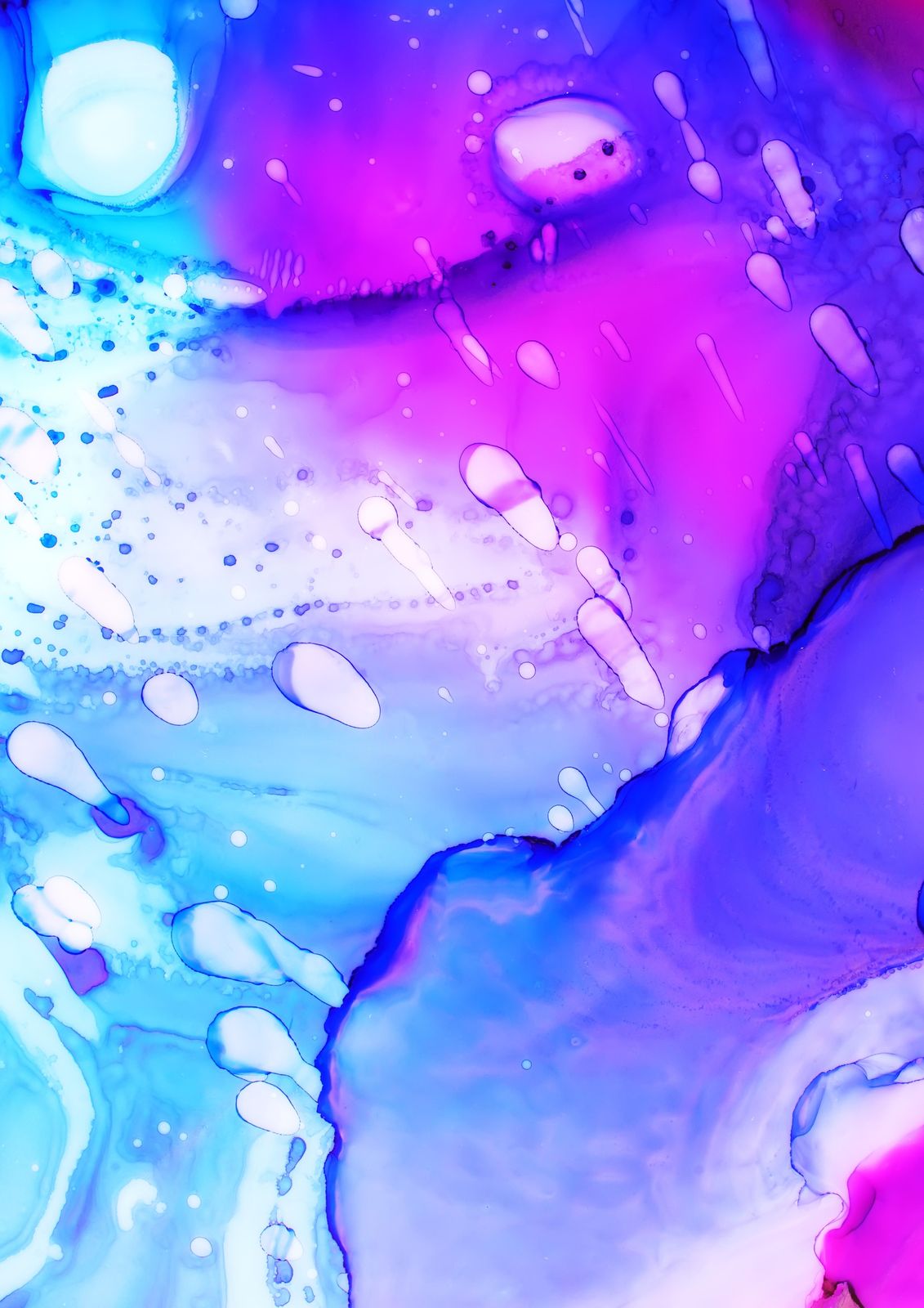 Vibrant Fluid Art Teal Pink Purple Wall Art