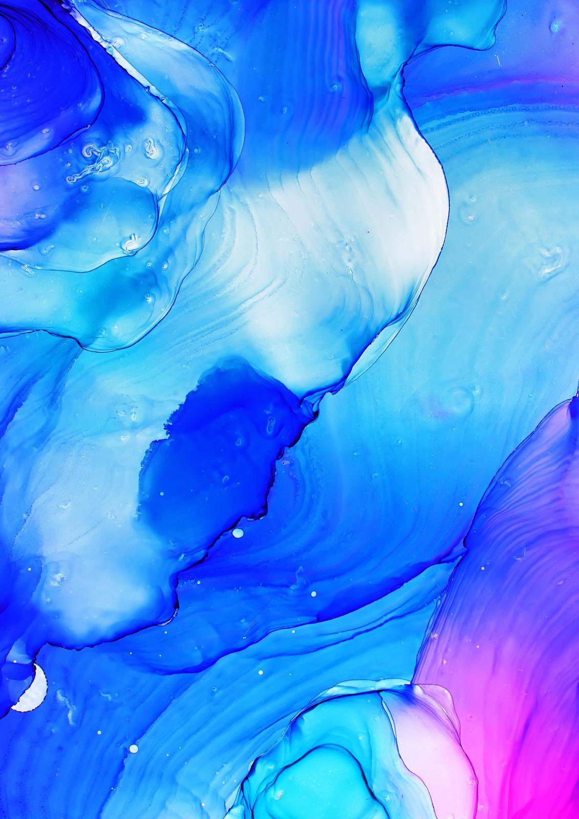 Vibrant Blue Abstract Flowing Wall Art