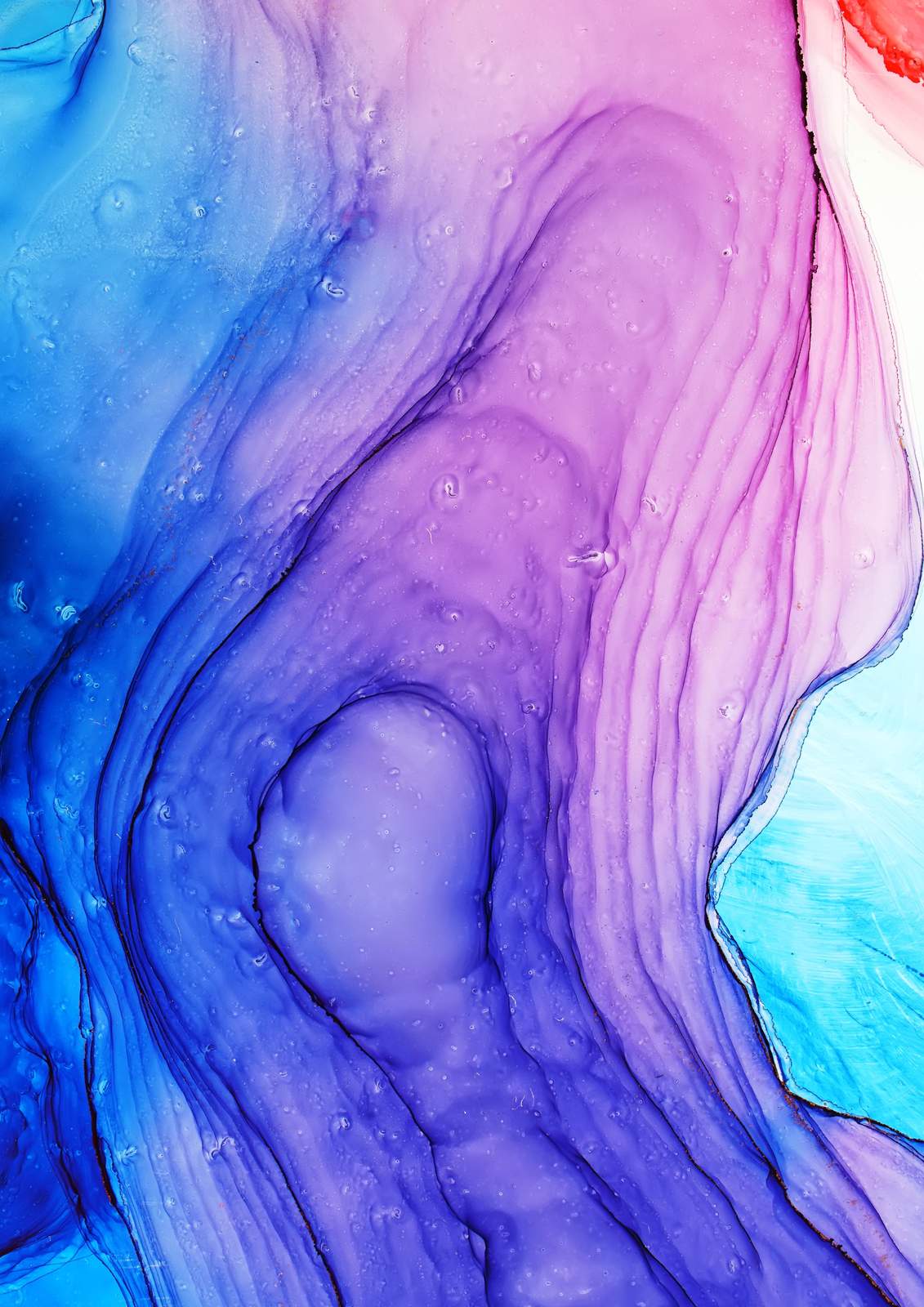 Oceanic Flow Abstract Blue & Purple Wall Art
