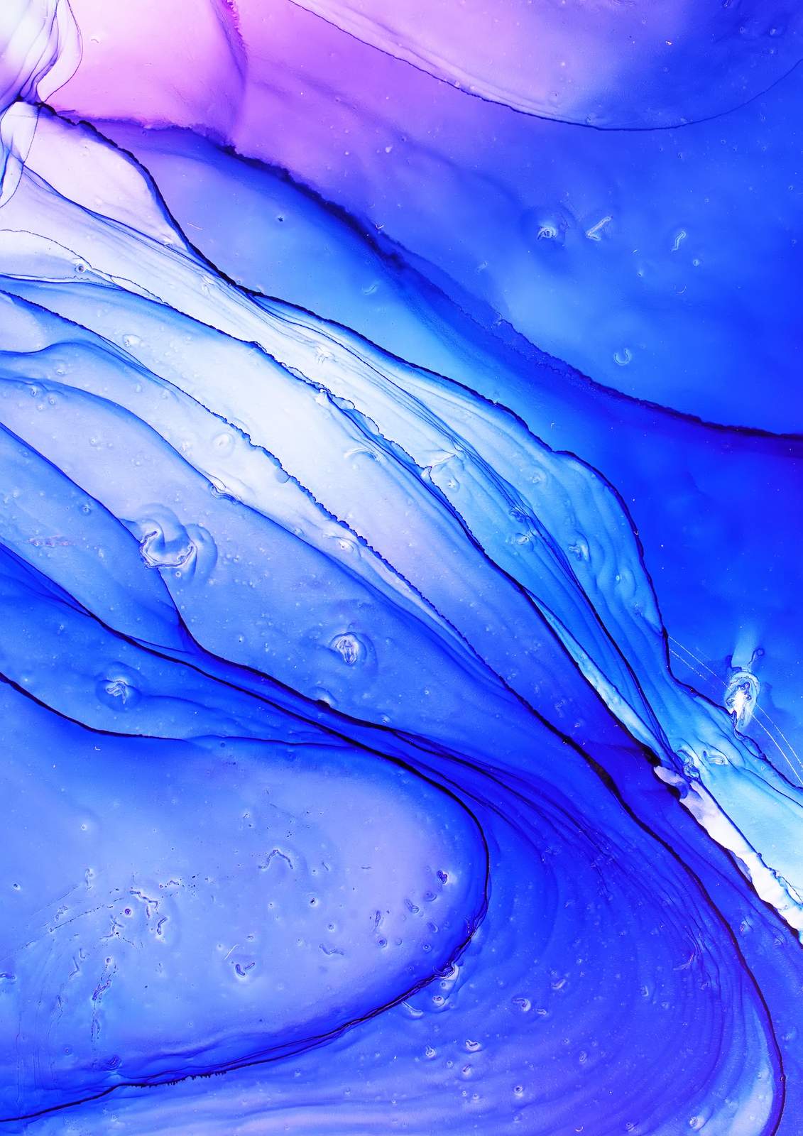 Abstract Blue Swirls & Purple Flow Wall Art