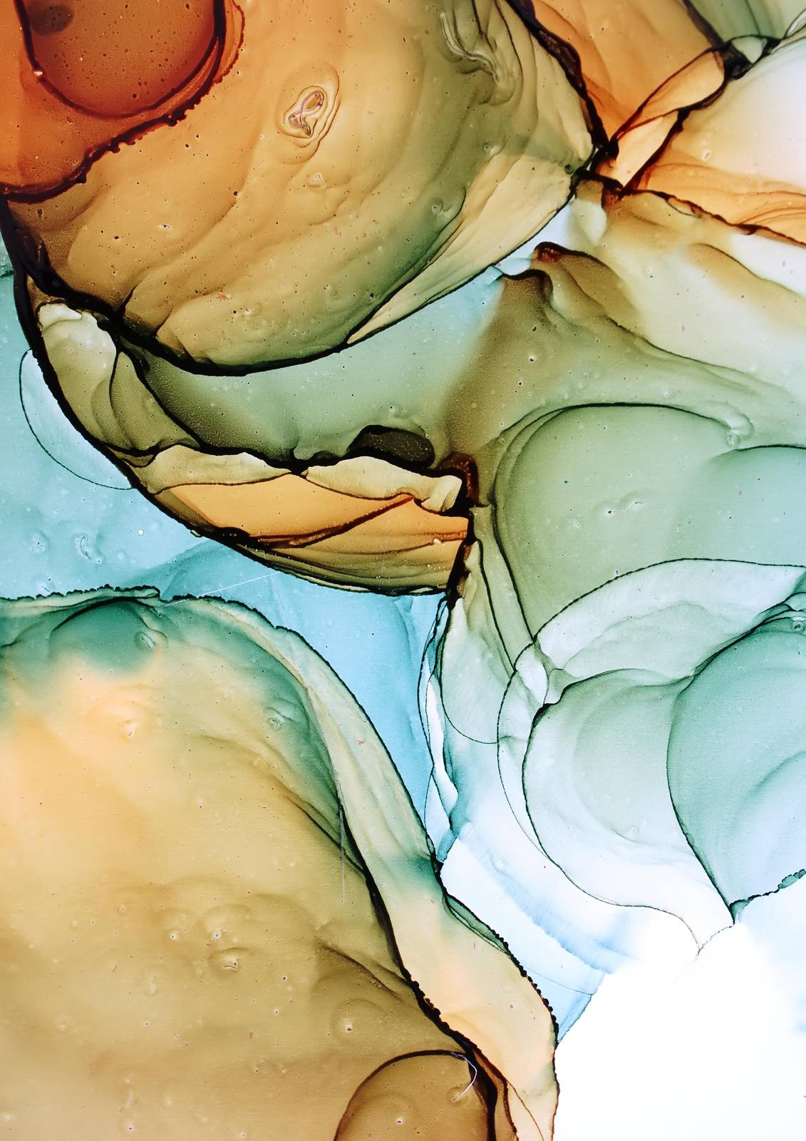 Abstract Earth Tones Fluid Art Wall Art