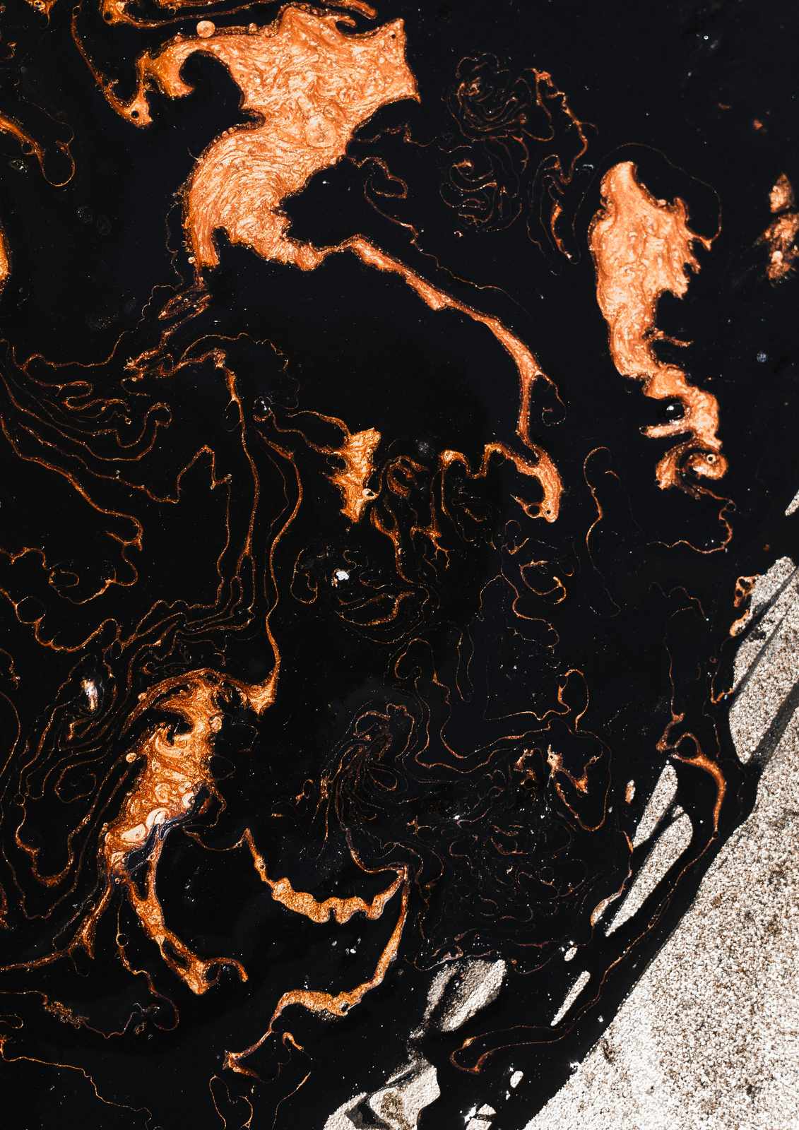 Abstract Black & Copper Fluid Art Wall Art