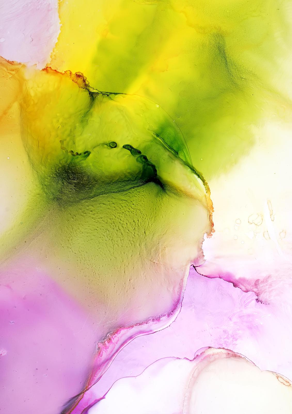 Vibrant Yellow & Pink Abstract Flow Wall Art
