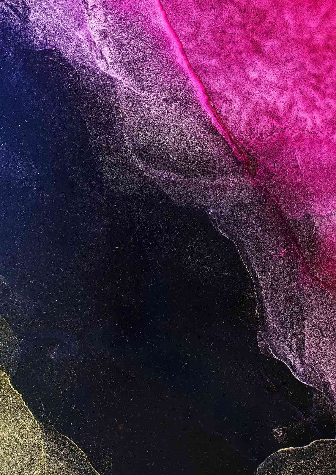 Vibrant Pink & Black Abstract Nebula Wall Art