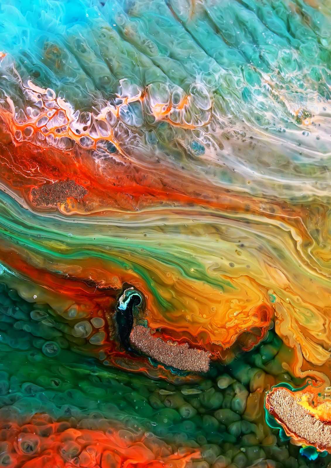 Vibrant Abstract Ocean Resin Wall Art