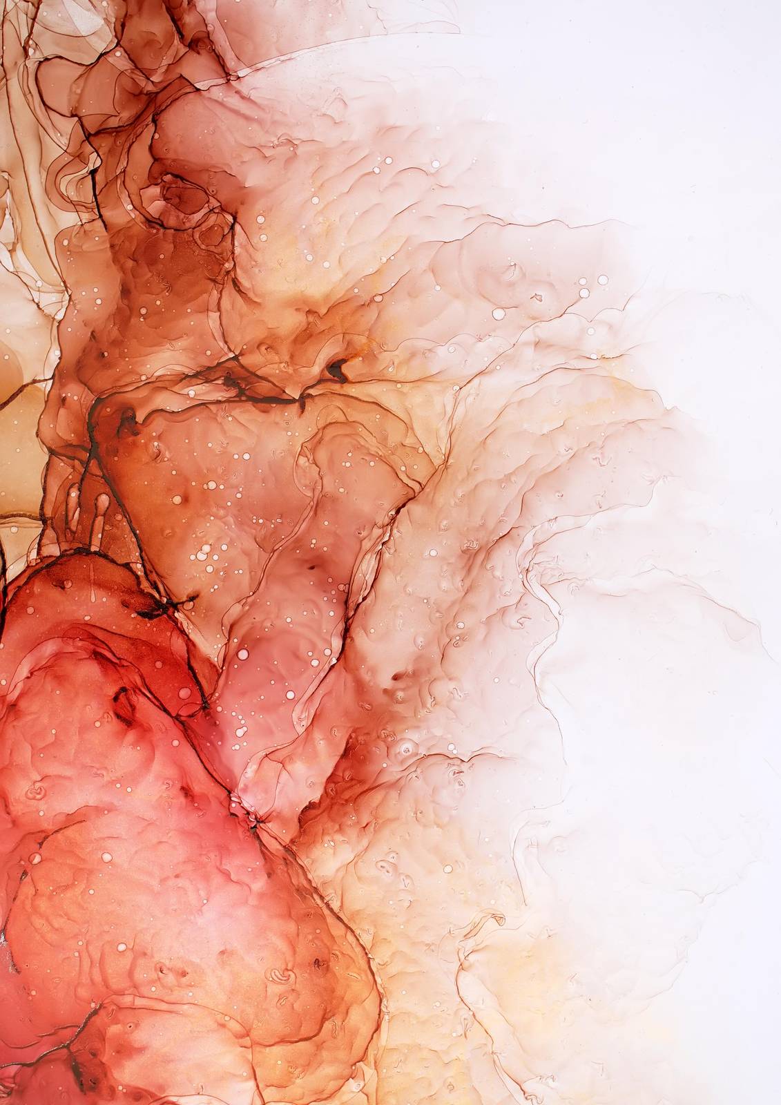 Abstract Red & Orange Fluid Art Wall Art