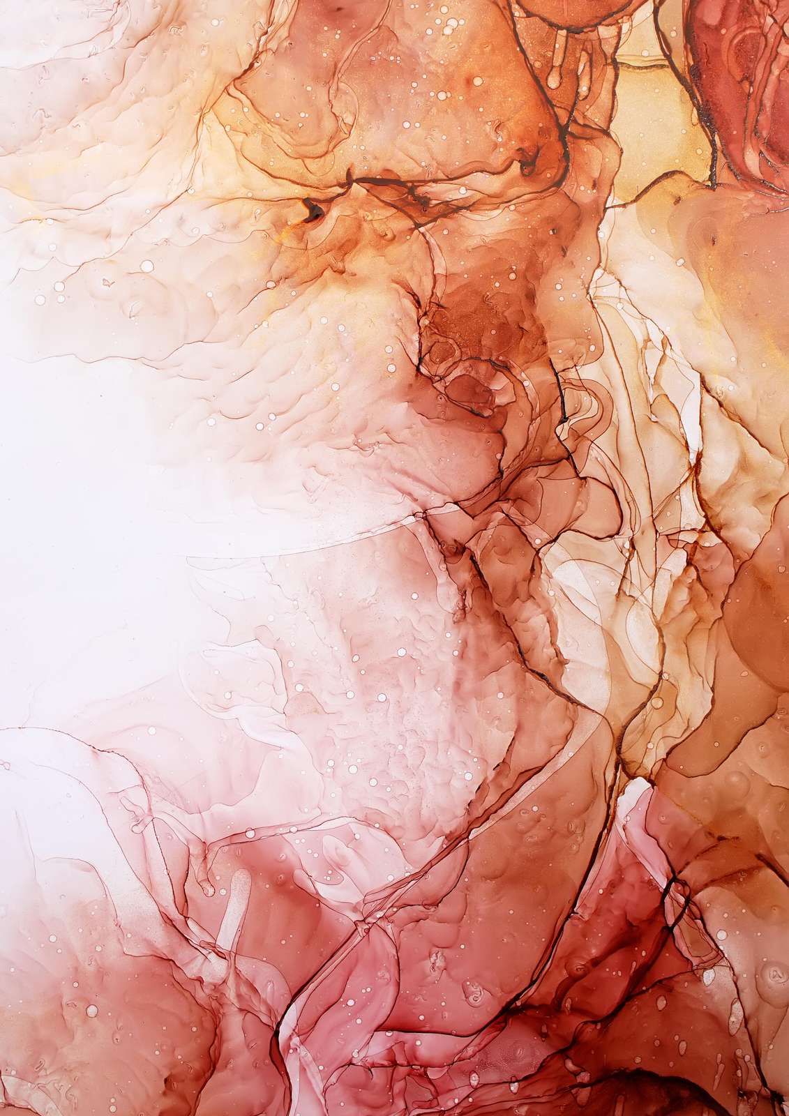 Ethereal Earth Tones Abstract Alcohol Ink Wall Art