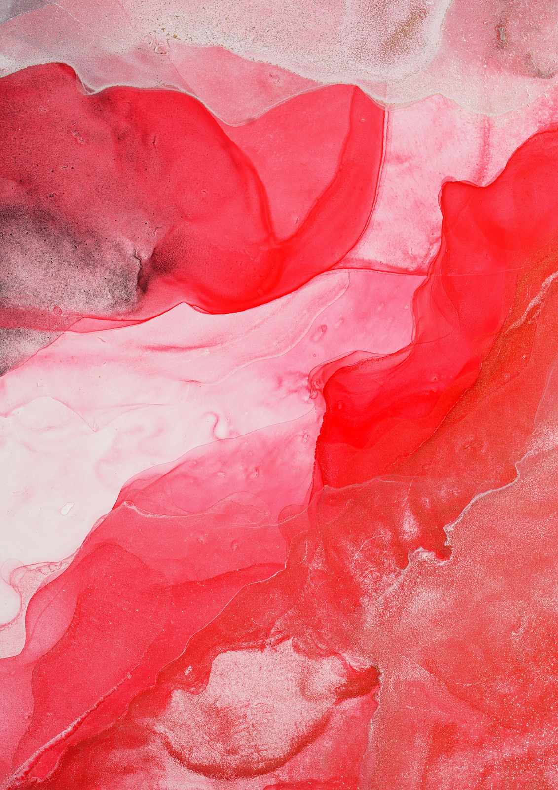 Vibrant Red Abstract Fluid Art Wall Art