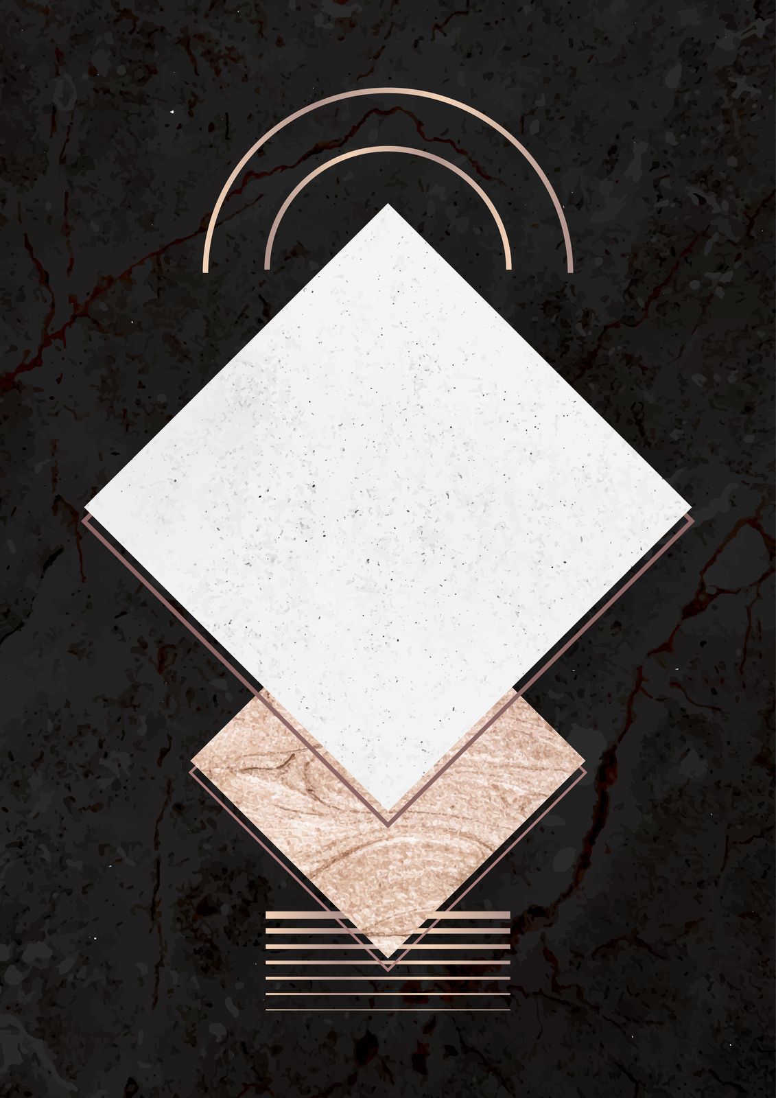 Geometric Marble Luxe Diamond Wall Art